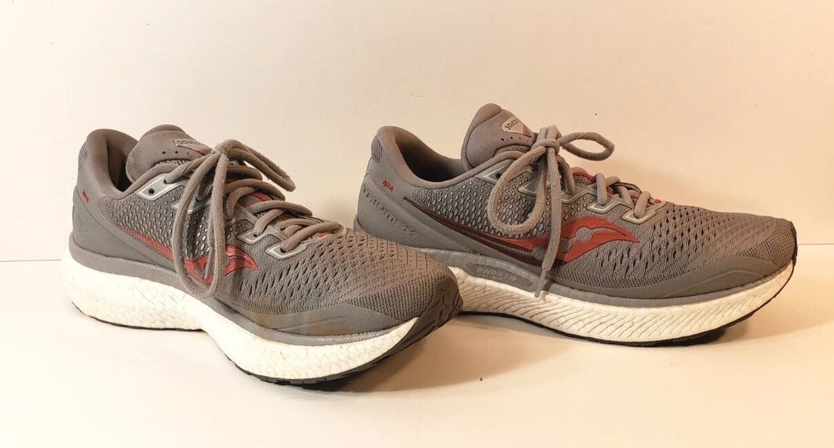 Saucony Men Triumph 18 S20595 30 Gray Running Shoes Lace Up Low