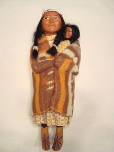 vintage native american skookum dolls