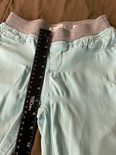 Jessica Simpson Rolled Skinny Capris Kids Girls Size 10 Teal Blue Green Pull On - Picture 10 of 12