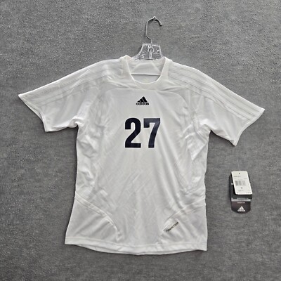 Adidas Boys Activewear Shirt Medium White Soccer Jersey Formotion Logo 27 READ