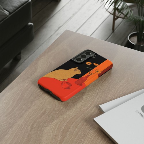Cat on Red Table Artwork - Phone Ink Cover Case for iPhone, Galaxy, Pixel - 第 243/271 張圖片