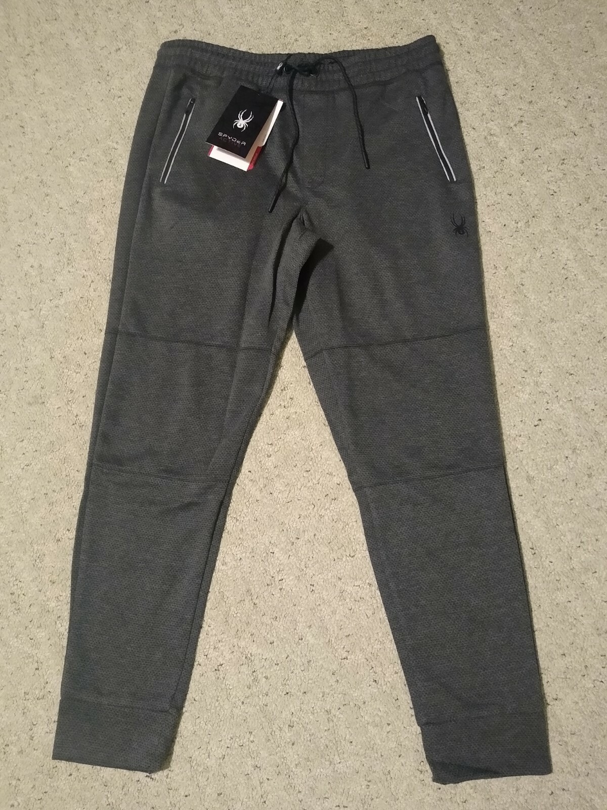 Spyder Active Pro  Jogger Sweat Pants Tapered Mens Sz L SPM701R Dark