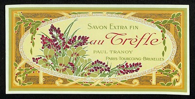 Savon Extra Fin au Trèfle Paul Tranoy Paris French Violet Soap Label
