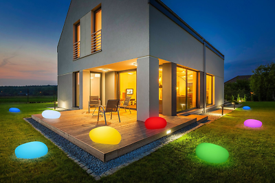 Solarleuchte Stein-Optik 40cm Solar Leuchte Garten außen Kugelleuchte Kugel 4028998011279