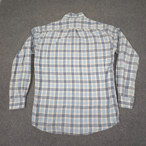 vtg Gant Shirt Mens MEDIUM Blue Plaid Linen Blend long sleeve Button up Size M - Picture 8 of 12