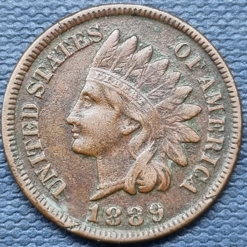 1889 Indian Head Cent 1c Better Grade XF #75091