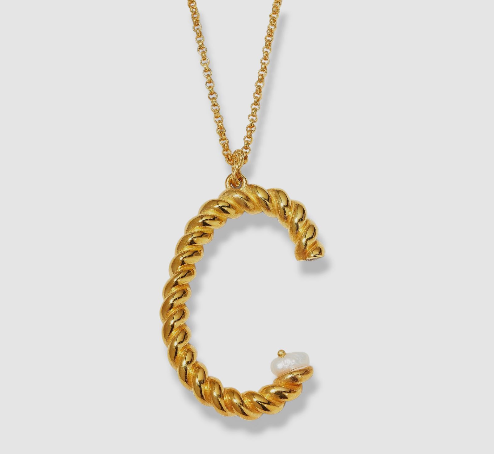 "$234 Joanna Laura Constantine Women's 18k Gold Plated Alphabet \"C\" Necklace"