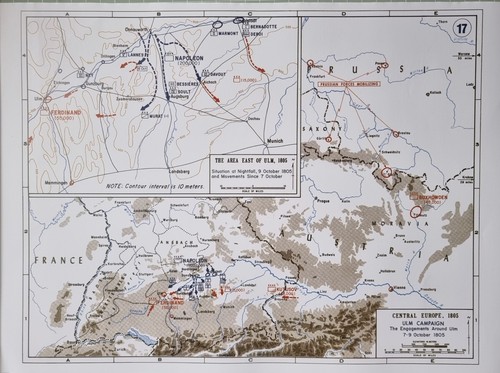MODERN WEST POINT MAP NAPOLEONIC WARS EUROPE ULM CAMPAIGN 1805 ...