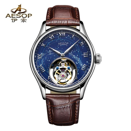 Aesop 7045G Quality Starry Sky Tourbillon Men Sapphire Mechanical Wristwatch - Picture 23 of 26
