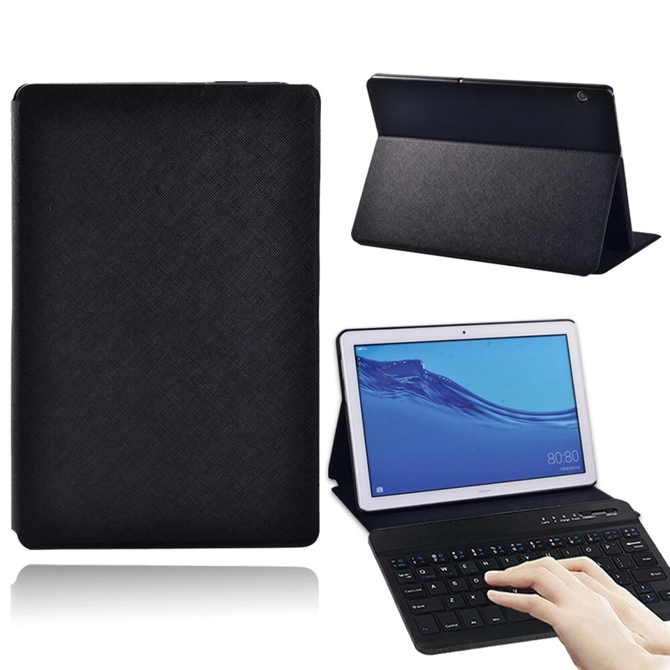  Schwarz PU Leder Tablet Ständer Abdeckung Etui + Tastatur für Honor Pad 8/X8 Pro/X9