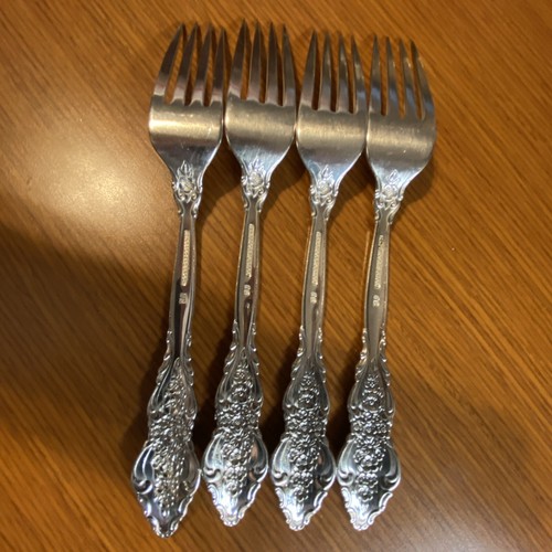 Silber Renaissance Versilbert 4 Tafelgabeln 7-5/8 Zoll - Bild 4 von 6