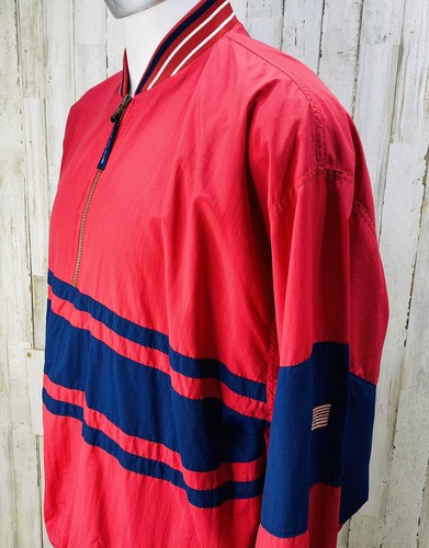 Jack Nicklaus Size L Red Golf Half Zip Pullover Lined Windbreaker Jacket U25 - Picture 6 of 9
