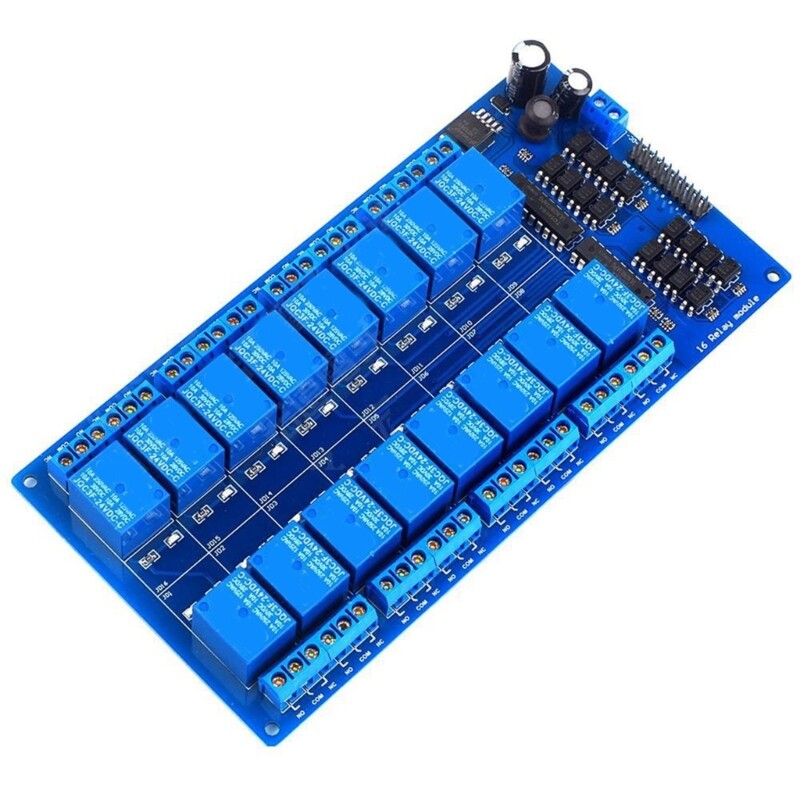 16 Channel Relays Module 24V With LM2596 Power Supply Optocoupler Protections