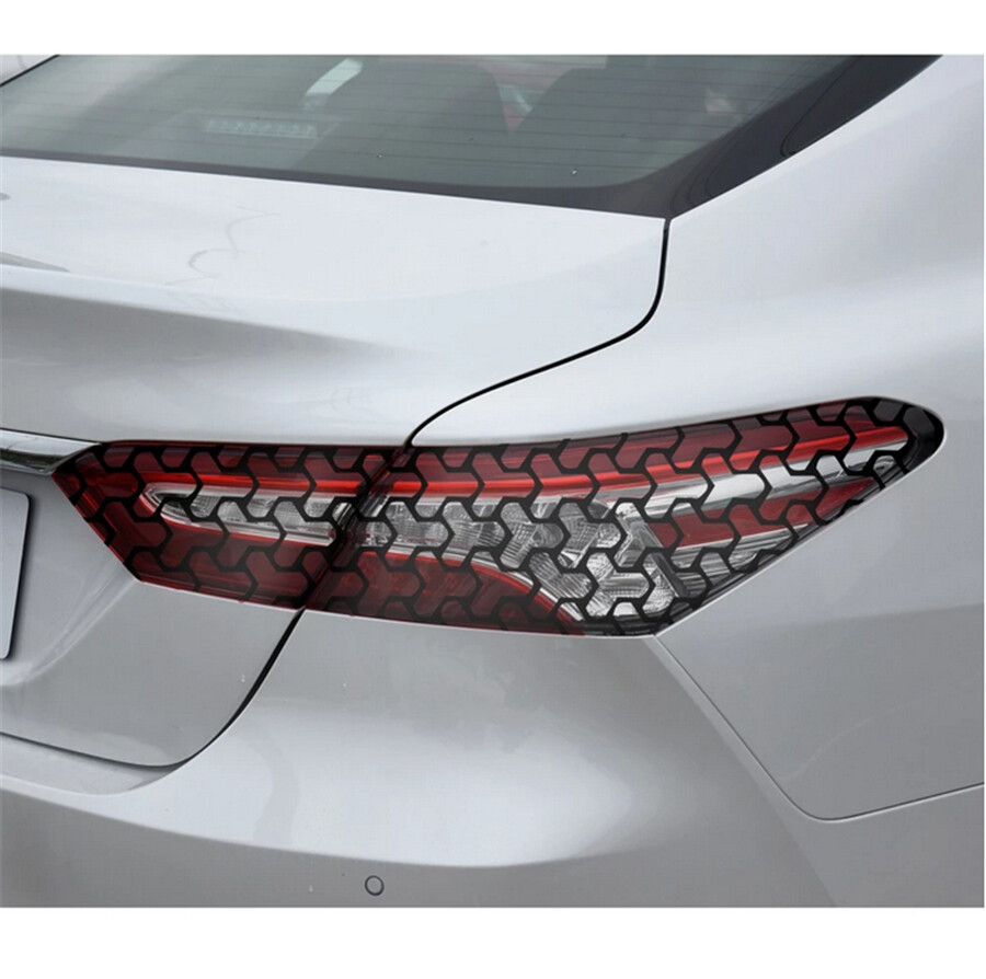 2x Taillight Film Decals Carbon Fiber Look Car DIY Honeycomb Stickers Decoration