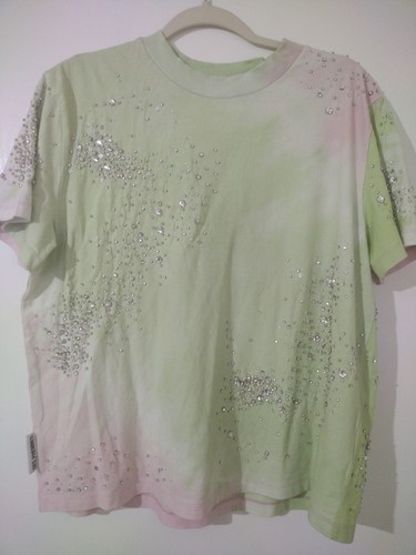 Des Phemmes T-Shirt Rainbow Multi Color Tie Dye Crystal Gr. IT 42 US L Relaxed Fit - Bild 18 von 20