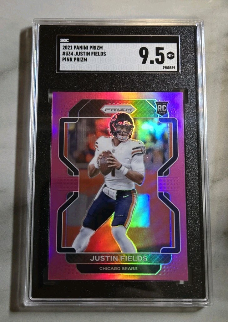 2021 Panini Prizm Justin Fields Pink #334 Rookie Rc Sgc 9.5