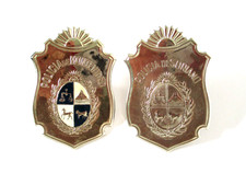 2 Rare Vintage Obsolete South American Soriano & Montevideo Police Badges