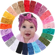 25PCS Baby Nylon Headbands Soft Hairbands Hair Bow Elastics for Baby Girls Ne...