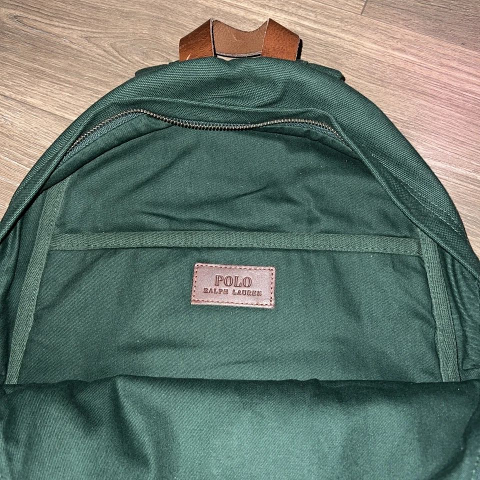 Mochila de lona Polo Ralph Lauren para hombre Polo Bear - verde  Foto 4 de 4