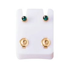 Gem Earrings Ear Studs Stud Piercings Surgical Steel Pair Silver Rose Gold UK