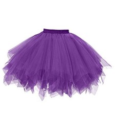 Ballet Tulle Skirt Petticoat Short Party Tutu  ballet tulle XX-Large Purple