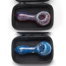 ( Pack of 2 ) 4" Tobacco Smoking Glass Pipe Collectible Handmade Pipes with Box