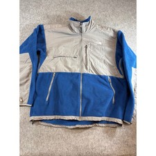 The North Face Denali Fleece Jacket Mens Blue Gray Polartec Full Zip Hiking XL