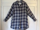 Frank & Eileen MARY Navy Blue & White Shirtdress Italian Linen, Size L