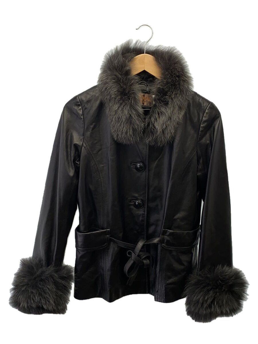 Giacca pelliccia di volpe BALMAIN altra M pelle di pecora nera 1340B usata