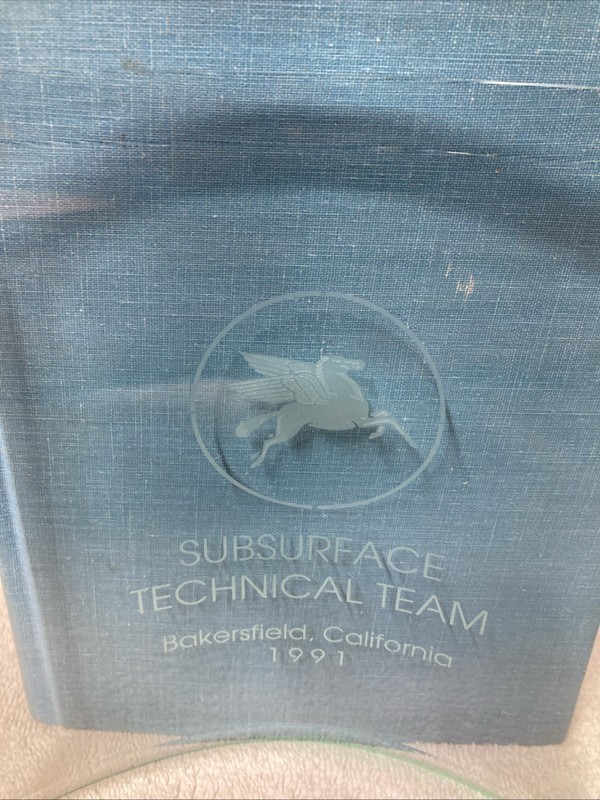 Mobil Oil Subsurface Technical Team Bakersfield CA 1991 Curved Glass Piece