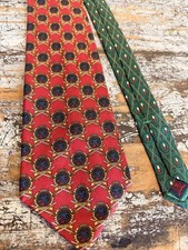 Tommy Hilfiger Vtg 90s Y2K Red Crest Shield Lion Silk Tie Made in USA Preppy
