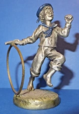Hudson Pewter Villagers ~ MICHAEL ~ BOY ROLLING HOOP  #7141