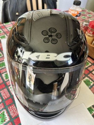 KBC  Black Motorcycle Helmet Size LARGE- Full Face Clear Visor WITH BAG