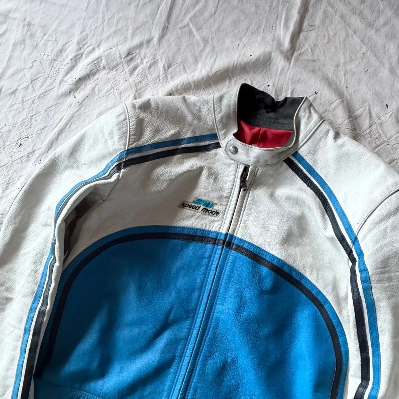 Vintage Speed Mode Cafe Racer Motorcycle Jacket & Pants Size S - product detail image 3