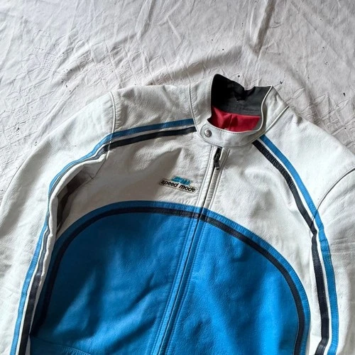 Vintage Speed Mode Cafe Racer Motorcycle Jacket & Pants Size S image 3