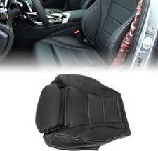 Black Microfiber Leather Driver Side Bottom Replacement Seat Cover Compatible w