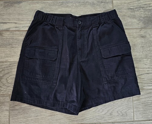 Men's Croft & Barrow Cargo Shorts Blue Size 36 100% Cotton Pockets Zip Fly