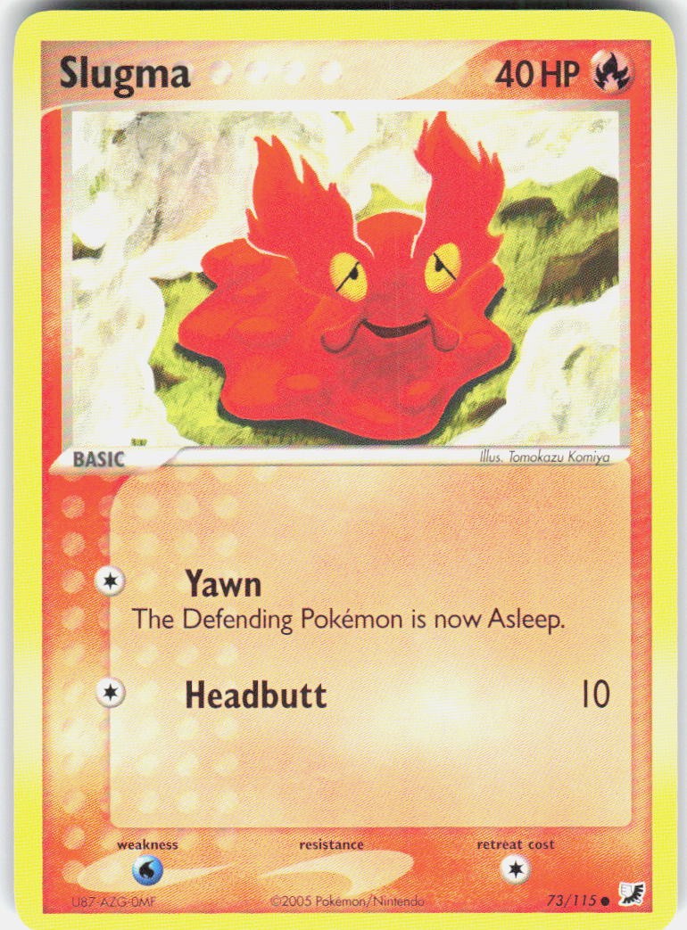 Slugma 73/115 Common Unseen Forces Pokemon Lightly Played
