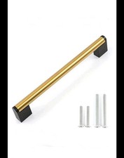 10 Pack Brushed Brass Square Cabinet Hardware Handle Drawer Pulls 7.5" Centers