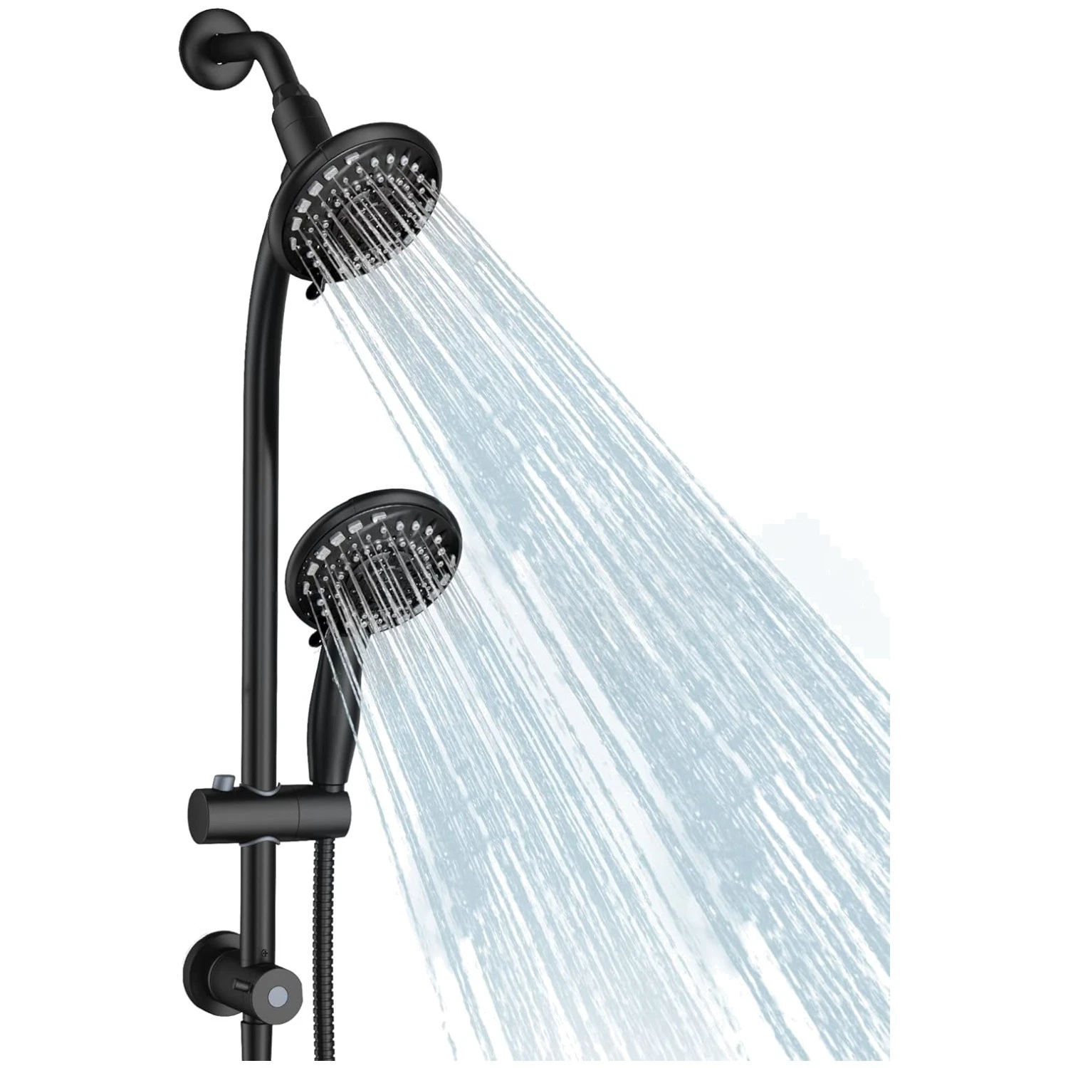 Modern 5-Function Showerhead with Stainless Steel Slide Bar