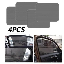 4 PCS Car Side Window Sunshade 16.5"×14.5" Static Cling Auto Shade Sticker Black