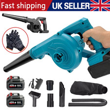 Electric Cordless Leaf Blower Suction Vacuum Snow Dust Air Blower+2x 48V Battery