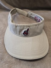 Annco Vintage Wahoo Logo Hat Sun Visor Tan Cleveland Indians MLB Baseball