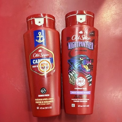 Old Spice Captain & NightPanther Body Wash Duo 16 fl oz Bergamot Rich Scent