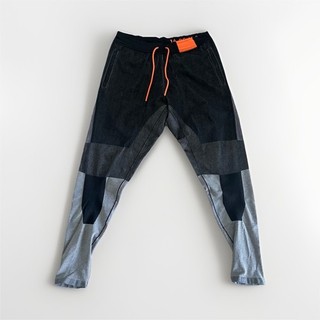 Pantalone Jogger Uomo Colorblock Nero/Grigio Coulisse Traspirante Elasticizzato L
