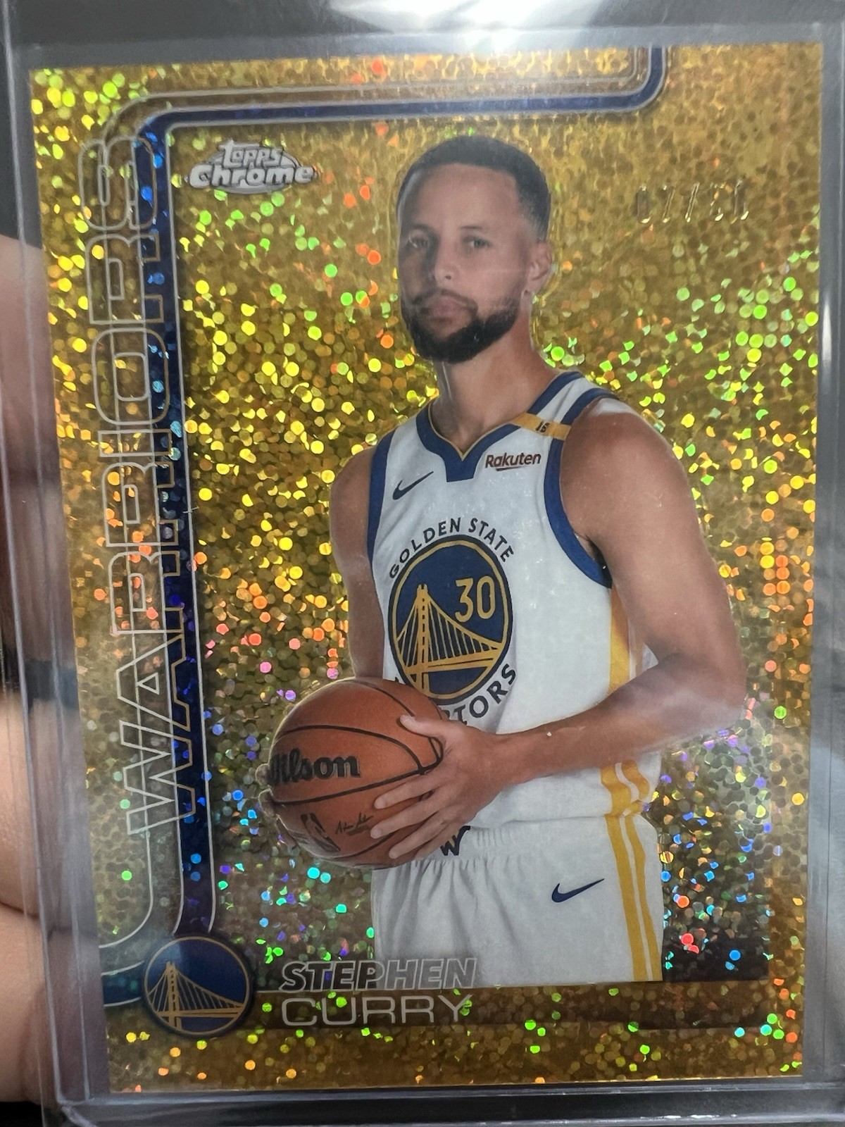 2025-26 Topps Chrome Stephen Curry #201 Gold Speckle /50 Image Variation