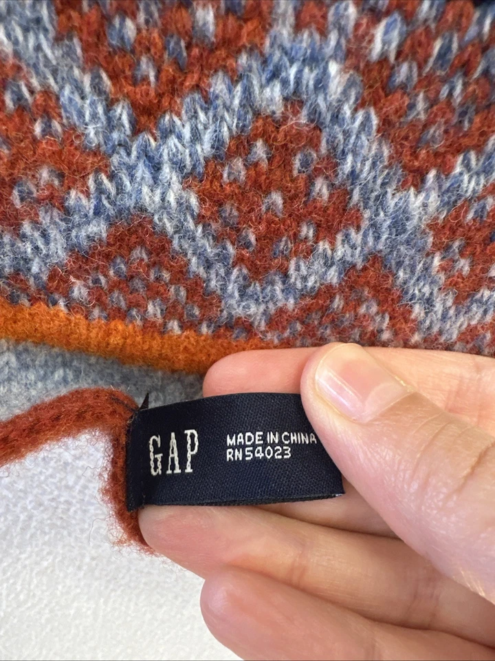 Bufanda tejida a rayas Y2K GAP colorida 100 % lana gruesa Gilmore niñas vintage tierra Foto 3 de 4