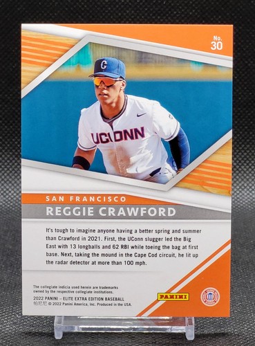 2022 Panini Elite Extra Edition Reggie Crawford Blue Aspirations #30 235/349 - Picture 2 of 2