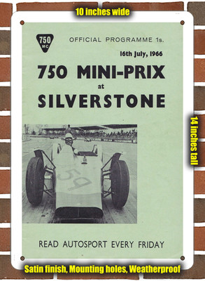 Metal Sign - 1966 Silverstone Circuit Racing Program - 10x14 inches