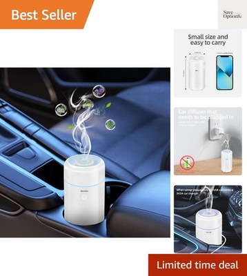 100ML Car Diffuser Humidifier, Cool Mist Air Essential Oil Diffuser with 7-LE...